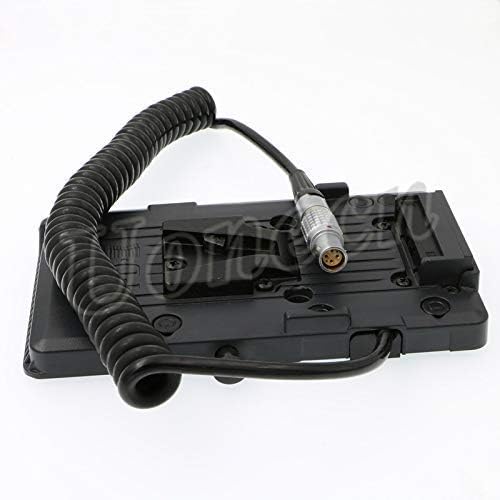 Uonecn V-Mount Battery Plate Spiral 6 Pin Power Cord for Red Scarlet Epic Camera