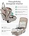 BAGSMART Small Underseat Carry on Luggage with Wheels, 16 inch Small Under Seat Luggage, Lightweight Travel Suitcase for Women, Brown