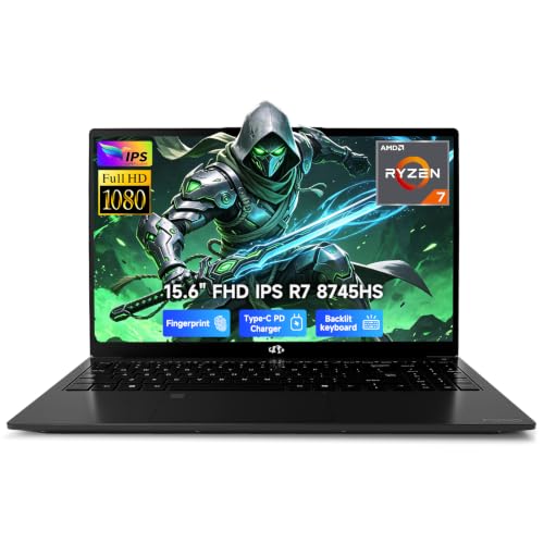 NIMO 15.6" AI Laptop 2026-2027 | AMD Ryzen 7 8745HS 32GB DDR5 1TB SSD up to 4.9GHz Beat R9 7940HS| Radeon 780M GPU| 100W Fast PD| Windows 11 Computer for Creator Work College, 2-Yr Warranty