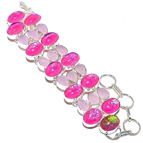 Quartz rose bracelet fait main en opale pour sublimer vos tenues d'été