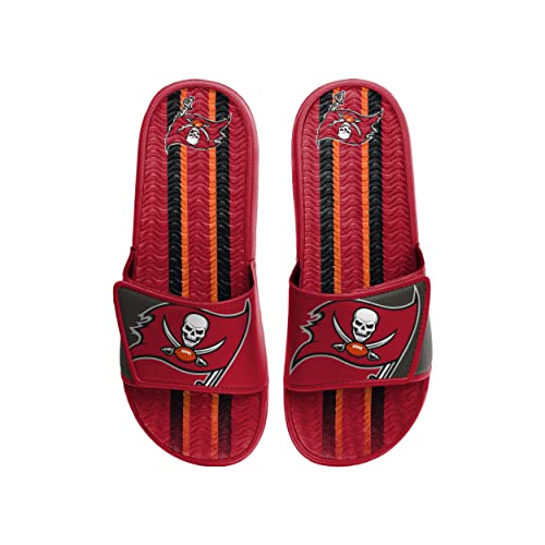 Image of FOCO mens NFL Team Stripe Logo Athletic Sport Shower Flip Flop Sandals Gel Slides
