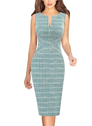 Image of VFSHOW Womens Front Zipper Work Business Office Bodycon Dress Elegant Professional Career Church Party Pencil Sheath Dress
