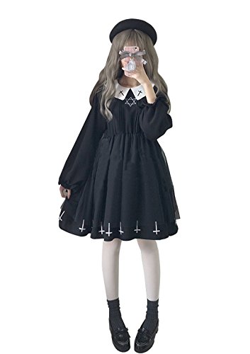 ロリータ服 ワンピース コスプレ 黒十字 森ガール 姫袖 通勤 長袖 S 長袖 Amazon 楽天 ヤフー等の通販価格比較 最安値 Com