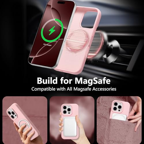 UCASONG Magnetic for iPhone 16 Pro Max Case 6.9", Premium Liquid Silicone Case,[Compatible with Magsafe][Soft Anti-Scratch Microfiber Lining],Slim Thin Shockproof Phone Cover-Pink by UCASONG - Used condition - Image 6
