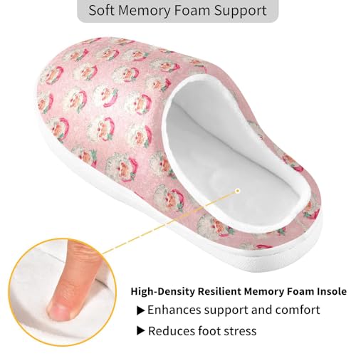 Fuzzy Memory Foam Slippers for Women/Men Santa Claus Head Pattern Fluffy Winter House Shoes Indoor and Outdoor3