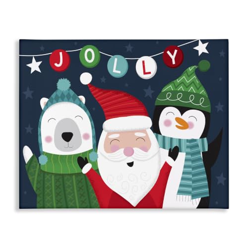Stupell Industries Christmas Jolly Typography, 16 x 20 Inch Canvas Wall Art