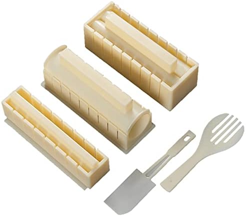 Sushi Making Kit,Complete Set of Sushi Mold Tools, Sushi Making Gadget, Nori Seaweed Wrappers, Rice Ball Mold,All-in-One (8-in-1 Set) ((8 in 1 set))