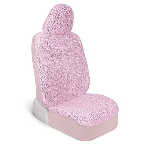 Carbella Plush Sherpa Fleece Car Seat Cover Pink