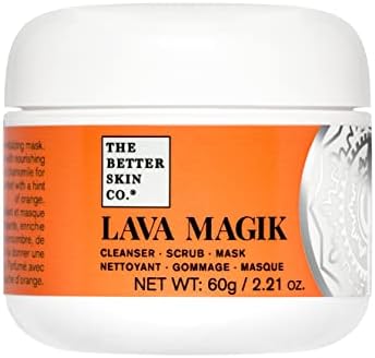 The Better Skin Co. | Lava Magik Face Cleanser / Face Scrub and Facial Mask | Exfoliating French Volcanic Lava | Pore Cleansing, Blackhead Reducing, Skin Tightening Cream | 4 oz