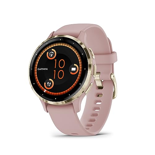 Garmin Venu 3S, 41mm GPS smartwatch, AMOLED touchscreen, all-day advanced health & fitness features, voice functionality, music storage, wellness smartwatch with up to 10 days battery life, Dust Rose