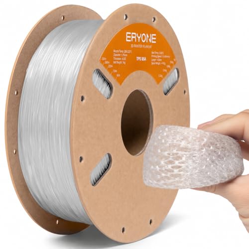 ERYONE TPU Filament 1.75mm +/-0.03mm, Flexible TPU 85A 3D Printer Filament 1kg Spool(2.2 lbs), Ideal for Footwear, Prote