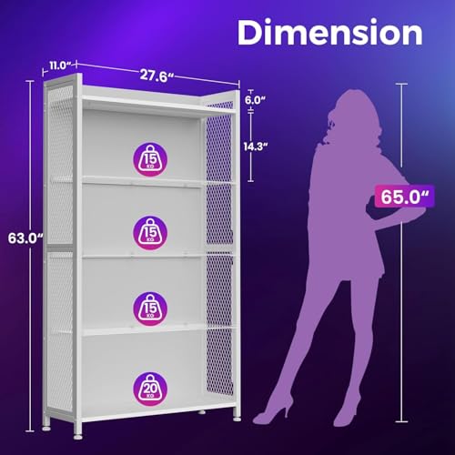 Image of AODK 2-Pack Display Cabinet with RGB LED Lights & Glass Shelf