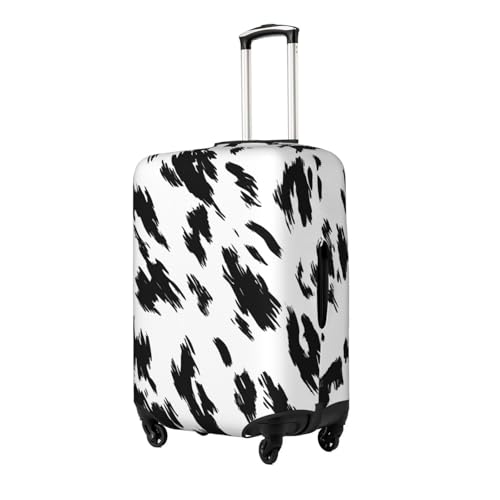 Black And White Leopard Print Elastic Travel Luggage Cover, Washable Spandex Suitcase Protector, Anti-Scratch Fits 18-32 Inch2