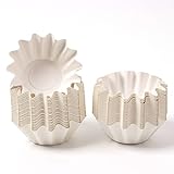 popokk 100 Pieces Wave White Cupcake Liners Flared Paper Baking Cups Wrappers Disposable Muffin Liners Muffin Case Trays for Muffins Baking,Cupcakes,Party Decorations