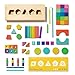 The Block Set by Lovevery - Solid Wood Building Blocks and Shapes + Wooden Storage Box, 70 Pieces, 18 Colors, 20+ Activities