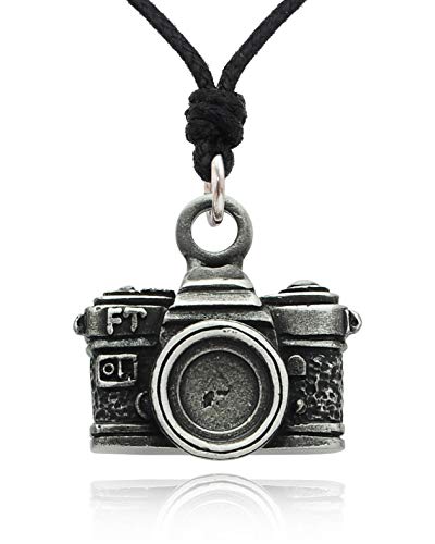 New Vintage Camera Silver Pewter Charm Necklace Pendant Jewelry