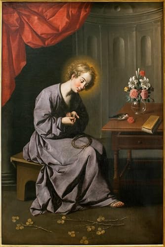 Pintura sobre lienzo del clásico Francisco De Zurbarán reproducción artística de 60x90cm