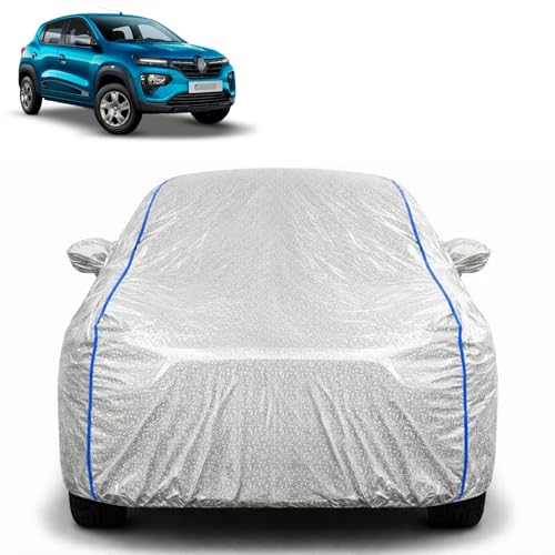 Image of Waterproof Car Cover for Renault Kwid | All Weather Protection | UV Resistant & Dustproof | Soft Cotton Lining to Prevent Scratches | Triple Stitched with Mirror Pockets & Elastic Hem