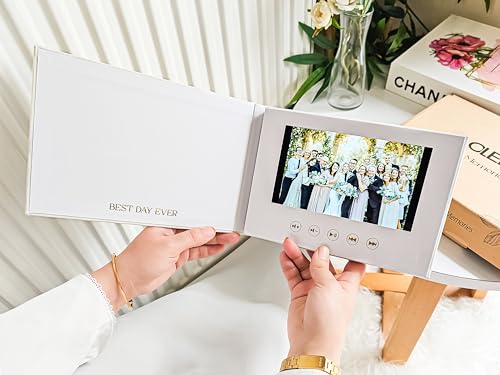 OLEEK Digital Memory Book (16GB)- Memory Wedding Book 7″ IPS HD Display- Wedding Video Book – Wedding Album Book – Memories Wedding Photo– Anniversary\'s Gifts – Wedding Gift