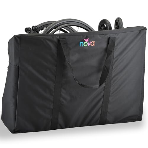 nova - Extra Large Mobility Travel Bag - Universal Carrier for Rollator Walkers, Folding Wheelchairs, and Transport Chairs - Durable Water-Resistant Storage Bag with Long Handles and Dual Zippers