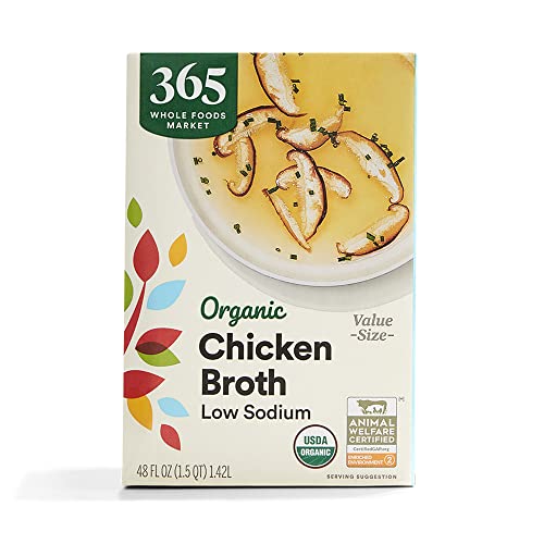 365 by Whole Foods Market, Organic Low Sodium Chicken Broth, 48 Fl Oz