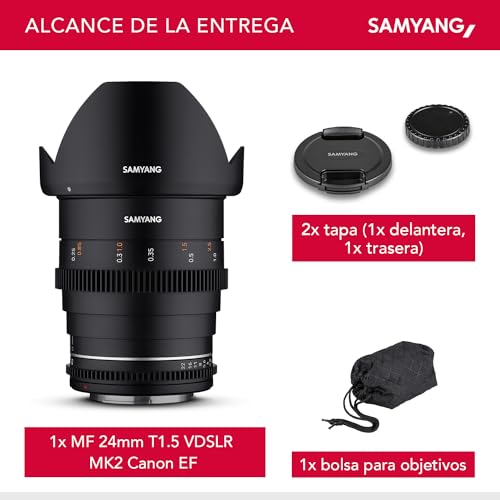 Ficha técnica Samyang SA1511 Lentes de Cámara Compatibles con 24MM T 1.5 MK2 Canon Negro - Fernando Cortés