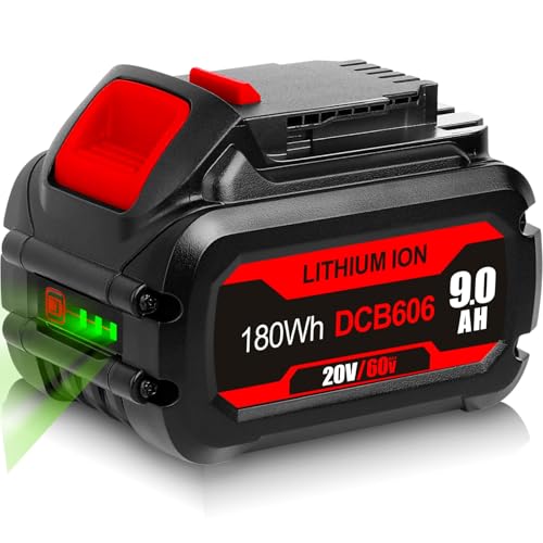 TenHutt 9.0Ah Replacement for Dewalt 20v/60v Flex-Volt Battery DCB615 DCB612 DCB609 DCB606, Compatible with Dewalt 60V MAX Cordless Power Tool & Chargers DCB1112 DCB101 DCB115 DCB118 DCB1104 DCB1106