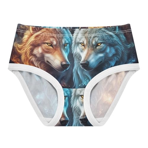 Abstract Wolf Girl Panties Cute Girls Underwear Toddler Cotton Cartoon Briefs Underpants 2t