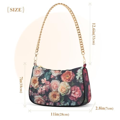 CEBUGI Crossbody Bags for Women Shoulder Purse Rose Flower Handbags Stylish Clutch Purse with Chain Strap3