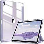 FINTIE Hybrid Case for iPad Air 13-inch M4 (2026) / M3 (2025) / M2 (2024), [Built-in Pencil Holder] Shockproof Cover with Clear Transparent Acrylic Back Shell, Auto Wake Sleep, Lilac Purple