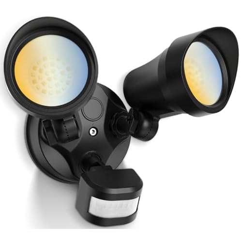ALUSSO Motion Sensor Outdoor Lights, 30W 3500LM Flood Lights Outdoor 120V, 3 Modes (Dusk to Dawn/Auto/On Time), 3CCT 3000K/4000K/6500K Waterproof Hardwired Security Light ETL Listed for Porch, 1PC