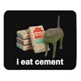 Teegarb Letter Blanket I Eat Cement – Funny Cursed Cat Meme Mousepad