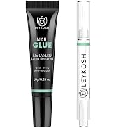 Nail Glue for Press Ons 10g & 5ml 2 in 1 Remover Pen Set, Quick Drying Semi Solid Glue on Nails N...