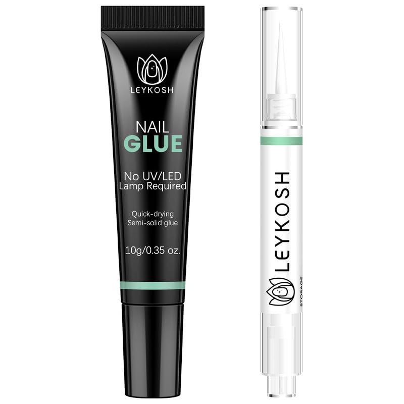 LEYKOSH Nail Glue and Remover Pen Set, 10g Glue 5ml Remover