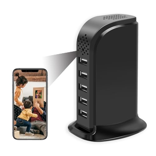 Musoumars Hidden Camera Detector USB Charger Video Recorder WiFi USB Hub 1080P HD Wireless Security Cameras Indoor Nanny Cam with Motion Detection for Home Office Video-only Surveillance Camera