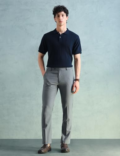 Image of Arrow Structured Tapered Fit Trouser