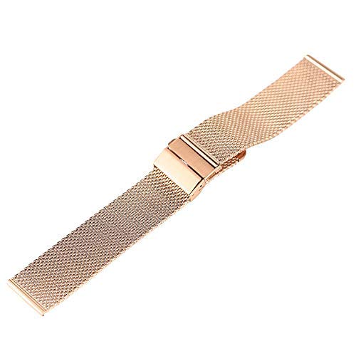 Correa de Reloj Negro/Plata/Oro Rosa 18 mm/20 mm/22 mm Correa de Reloj Malla Correa de Acero Inoxidable Cierre Plegable Relojes Pulsera de Repuesto (Plata 20 mm)
