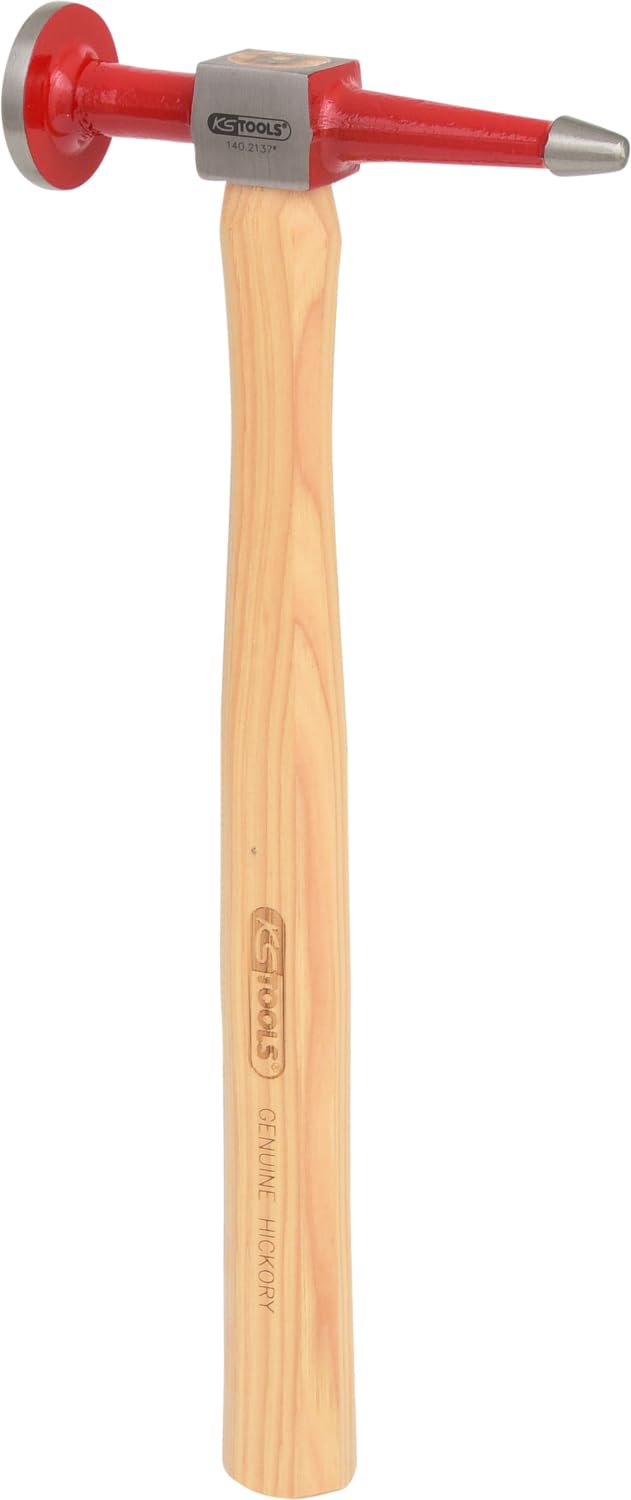 KS Tools 140.2137 Marteau à débosseler, panne pointue et tete ronde plate