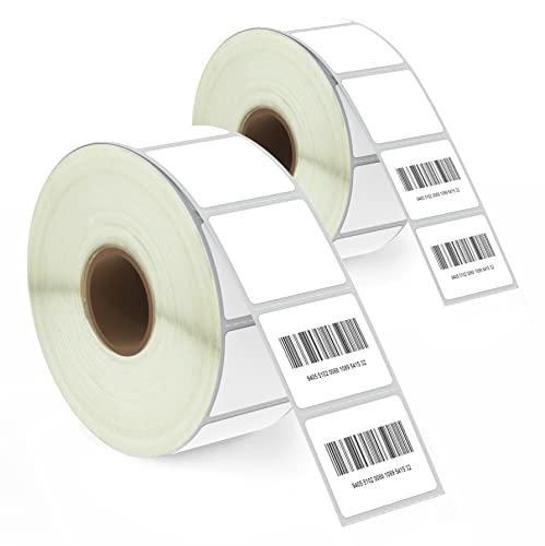 Image of BETCKEY - 32mm x 25mm(1.25 in x 1 in) Barcode & Address Thermal Labels, 1380 Perforated Stickers per Roll Compatible with Zebra & More Printers [2 Roll/2760 Labels]