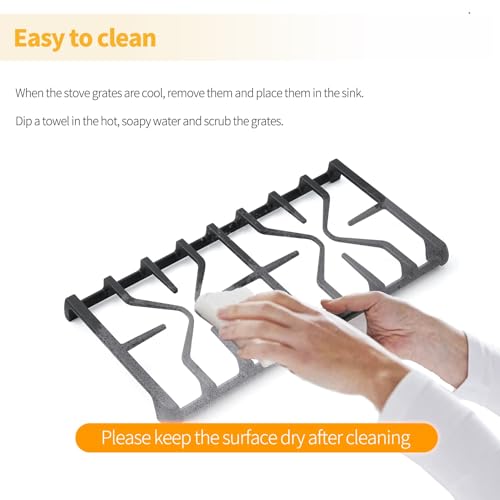 WB31X27151 Stove Grate Replacement Parts for GE Stove Parts 19.6’’ x 10\'\' WB31X24736 Burner Side Grate General Electric Gas Range Parts Stove Surface Burner Grate GE Gas Cooktop Cast Iron Rack 1 Pack - Thumbnail 6
