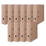 DONAU Premium Ordner ECO MAXI FSC / 10er Pack - 10 Stück/Breit/DIN A4 8 cm - 80 mm/Braun Beige/Gut für die Umwelt/Aktenordner aus Pappe/Made in EU
