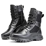 [ｍｏｎｇｄｏｄｏ] ミリタリーブーツ タクティカルブーツ 防水 ライダーブーツ コンバットブーツ サバゲーブーツ 防滑 通気性 耐磨耗 衝撃吸収 ブラック 大きいサイズ ハイカット バイク用ブーツ ジャングル アウトドア 登山靴 軍靴 厚底 27.0cm 黒