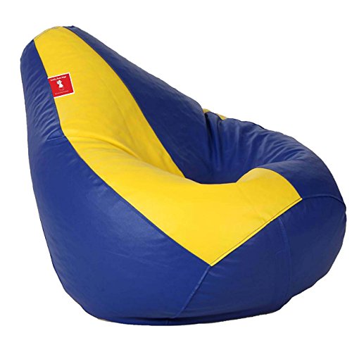 Image of ComfyBean Bags XL Bean Bag Without Fillers Cover (Blue and Yellow)