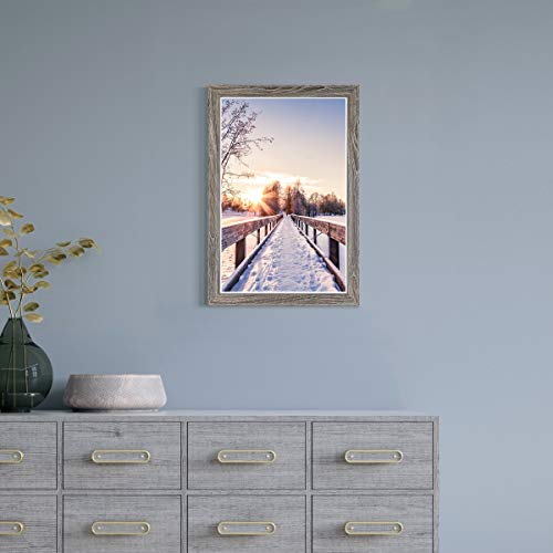 Nuolan 11X17 Picture Frame Rustic Gray Wood Pattern, Wall Hanging Poster Frames With Plexiglass Front, Set Of 2(Nl-Pf11X17-Rg) #TOP1