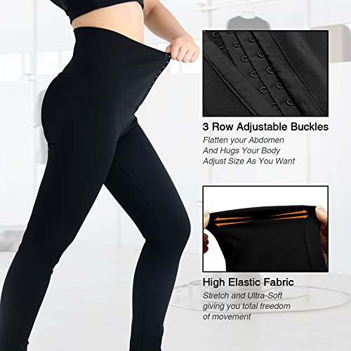 Women High Waist Tummy Control Stretchy Yoga Pants,Slimming Body Shaping Sport Leggings Fitness Pants (Black, L) #TOP5