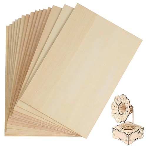 Leiptes 15 Piezas Madera Contrachapada 300 x 200 x 2mm Natural no Acabado Madera de Tilo para...