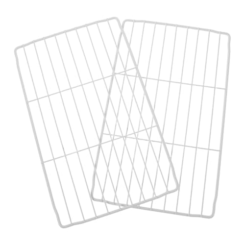 Lurrose Lot de 2 étagères de rechange pour réfrigérateur : grilles métalliques pour congélateur commercial, étagères métalliques utilitaires pour réfrigérateur commercial, blanches