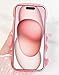 Qokey for iPhone 13 Mini Case 5.4 inch- Glitter Star & Curved Edge Handle Grip Design, Military-Grade Shockproof Clear TPU Cover, Sparkle Protection Scratch-Resistant, Holographic Pink Bow