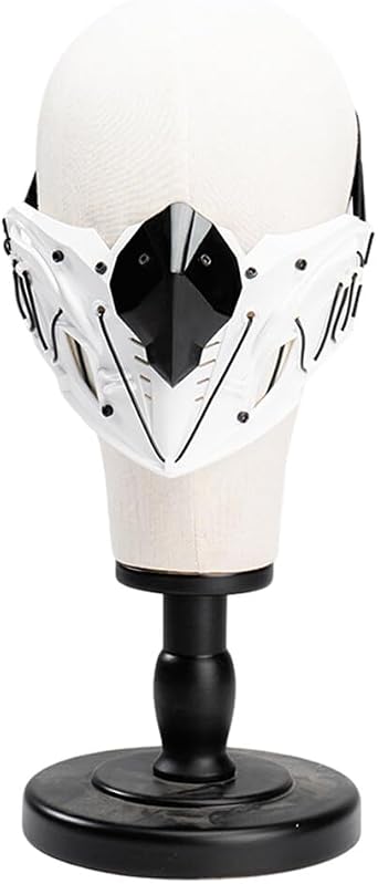 Future Punk Mask for Men Women, Cosplay Halloween Party Half-Face Mask, Role-Play Prop Cosplay Costume Accessories