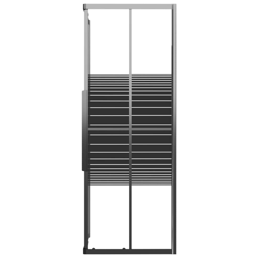 Kabina prysznicowa z paskami ESG 80 x 80 x 180 cm, czarna, do łazienki, ścianka prysznicowa z profilem, rolkami, uszczelkami i materiałem montażowym, ochrona przed rozpryskiwaniem
